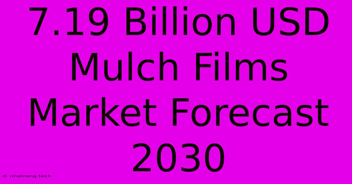 7.19 Billion USD Mulch Films Market Forecast 2030 7.19 Billion USD Mulch Films Market Forecast 2030