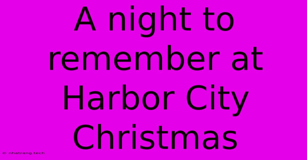 A Night To Remember At Harbor City Christmas