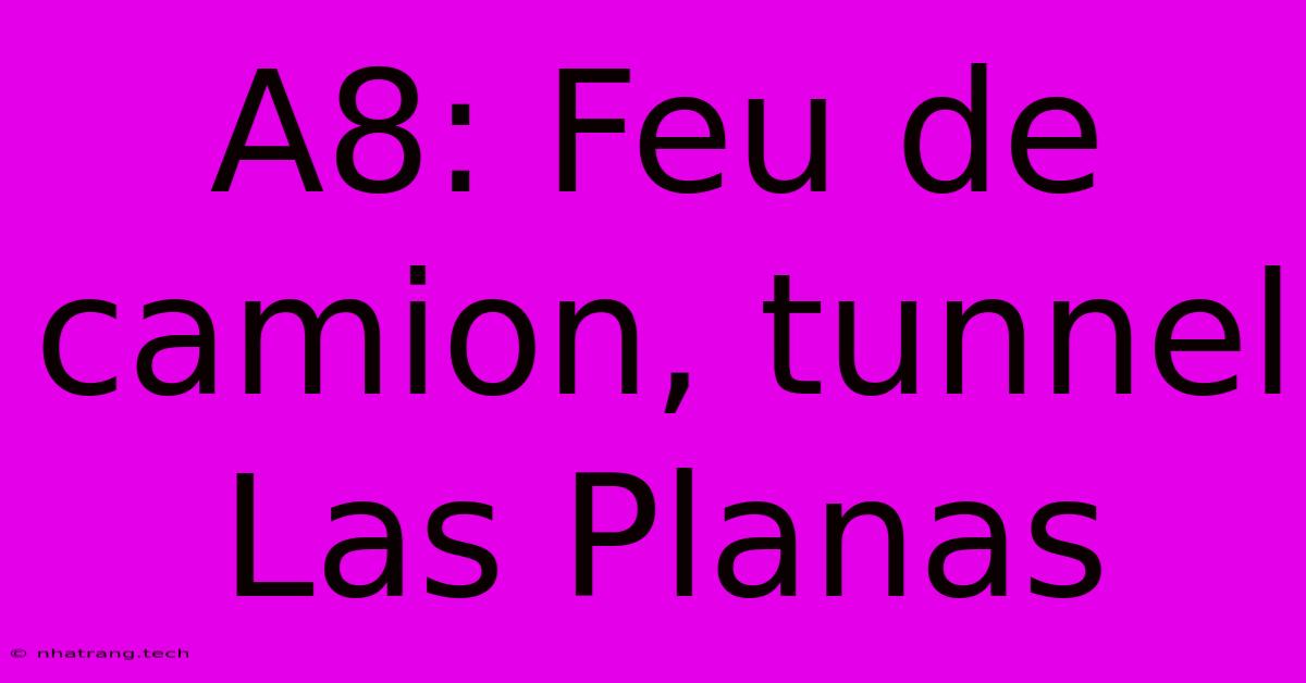 A8: Feu De Camion, Tunnel Las Planas A8: Feu De Camion, Tunnel Las Planas