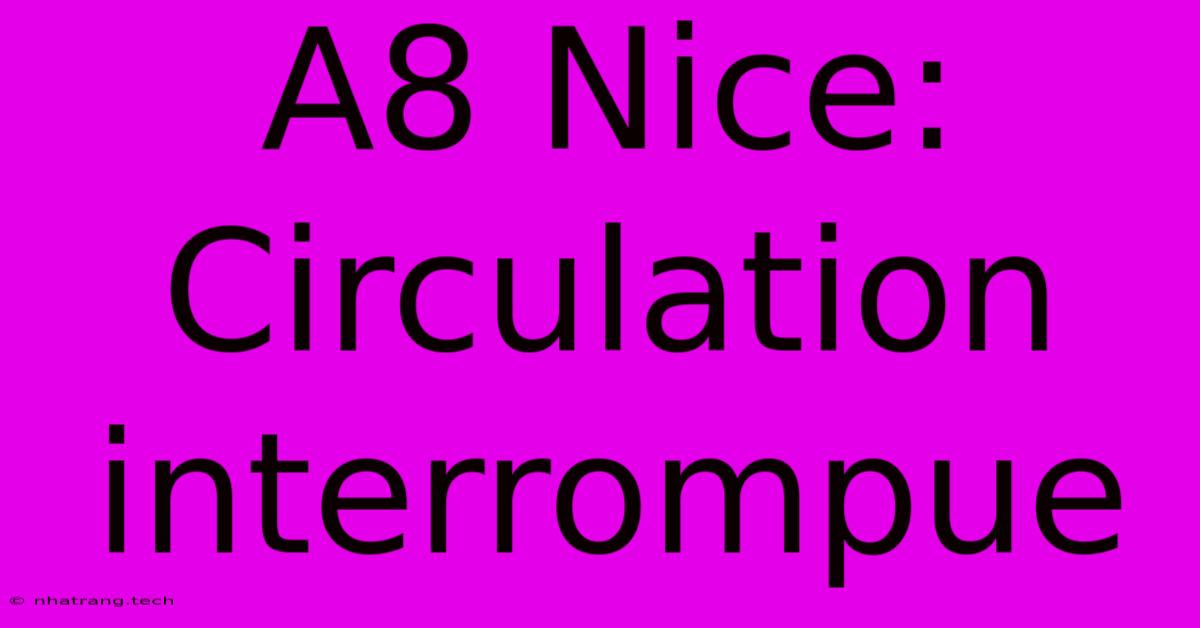 A8 Nice: Circulation Interrompue