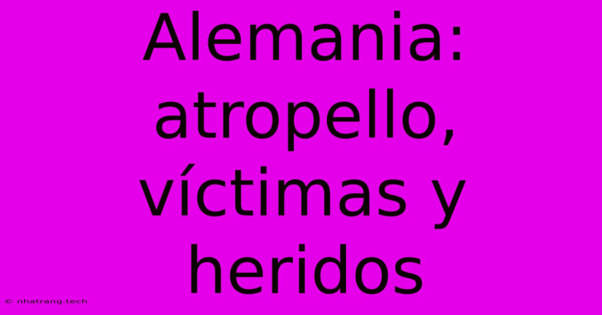 Alemania: Atropello, Víctimas Y Heridos Alemania: Atropello, Víctimas Y Heridos