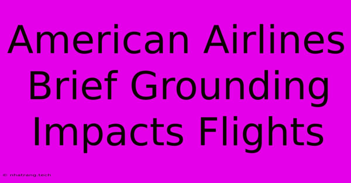 American Airlines Brief Grounding Impacts Flights