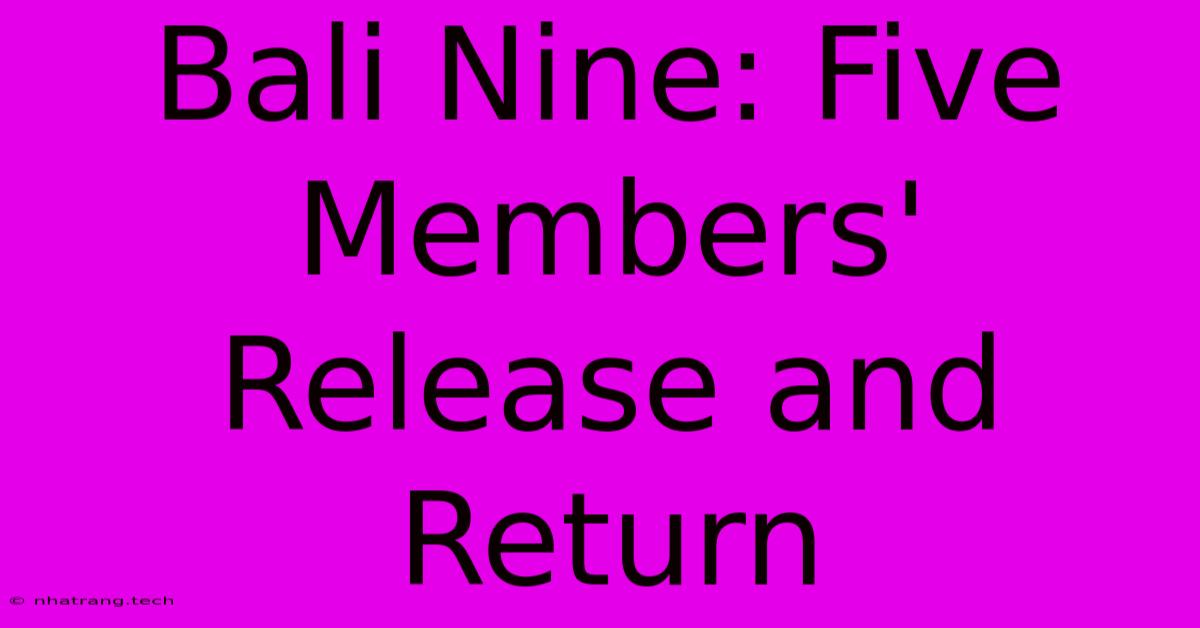 Bali Nine: Five Members' Release And Return Bali Nine: Five Members' Release And Return