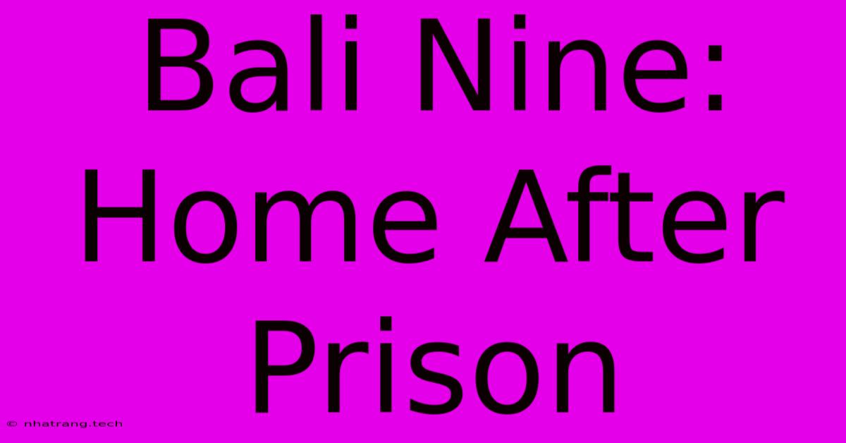 Bali Nine: Home After Prison Bali Nine: Home After Prison