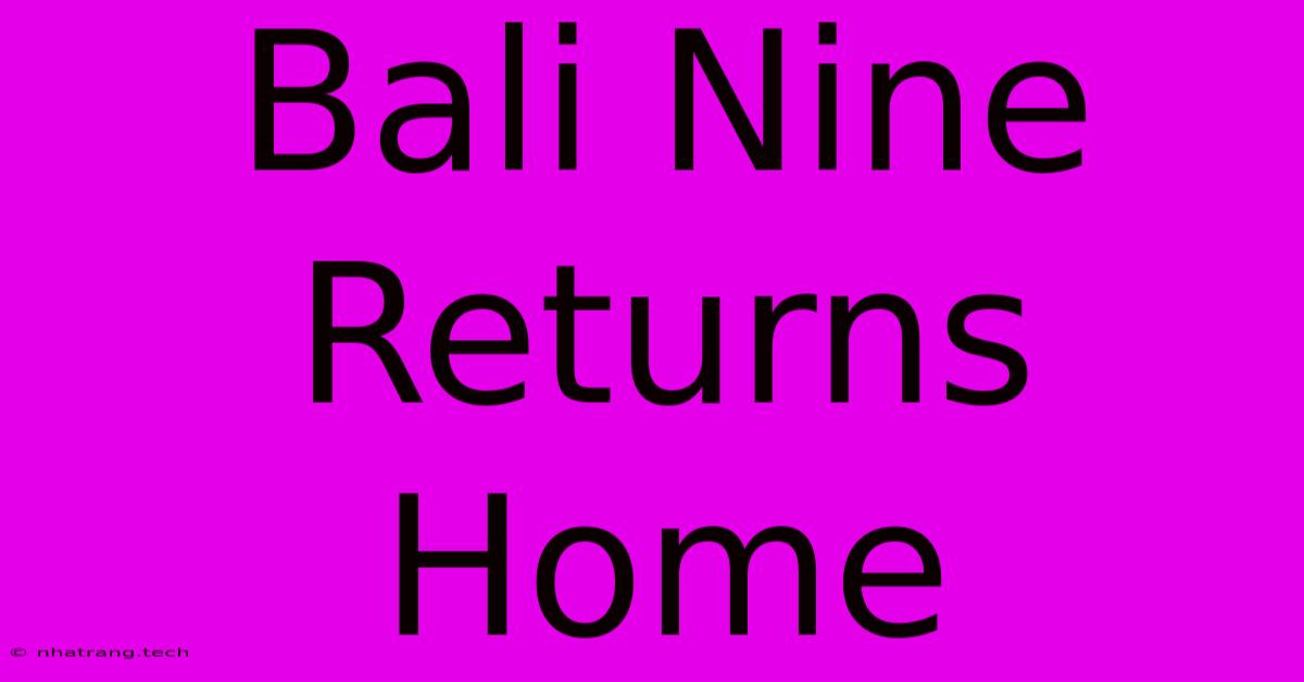 Bali Nine Returns Home Bali Nine Returns Home