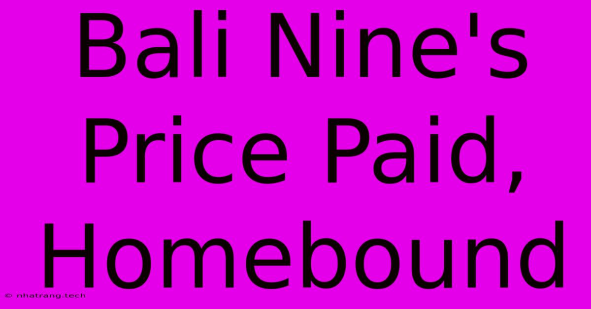 Bali Nine's Price Paid, Homebound Bali Nine's Price Paid, Homebound