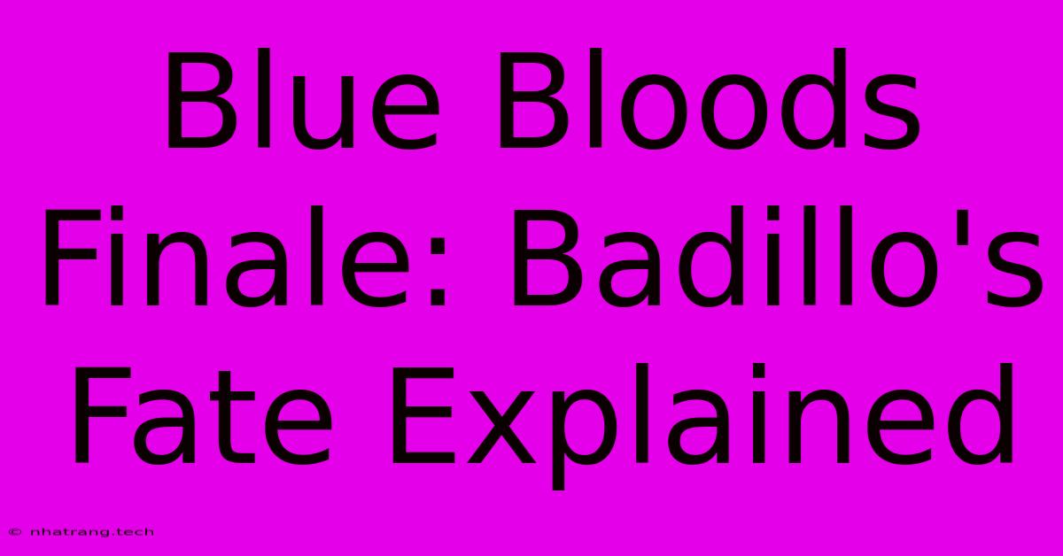 Blue Bloods Finale: Badillo's Fate Explained Blue Bloods Finale: Badillo's Fate Explained