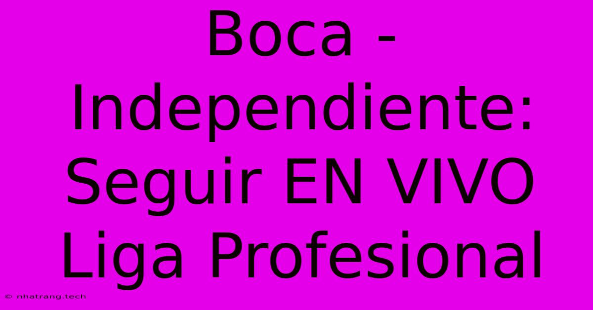 Boca - Independiente: Seguir EN VIVO Liga Profesional Boca - Independiente: Seguir EN VIVO Liga Profesional