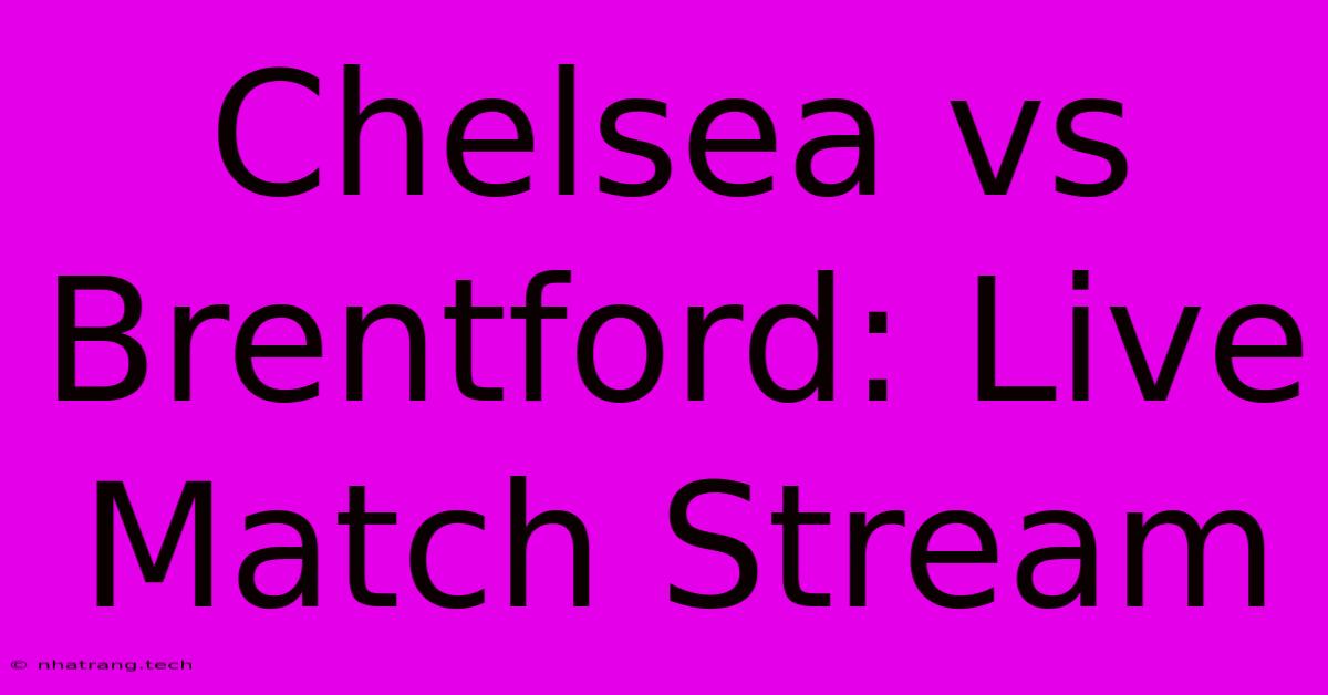 Chelsea Vs Brentford: Live Match Stream Chelsea Vs Brentford: Live Match Stream