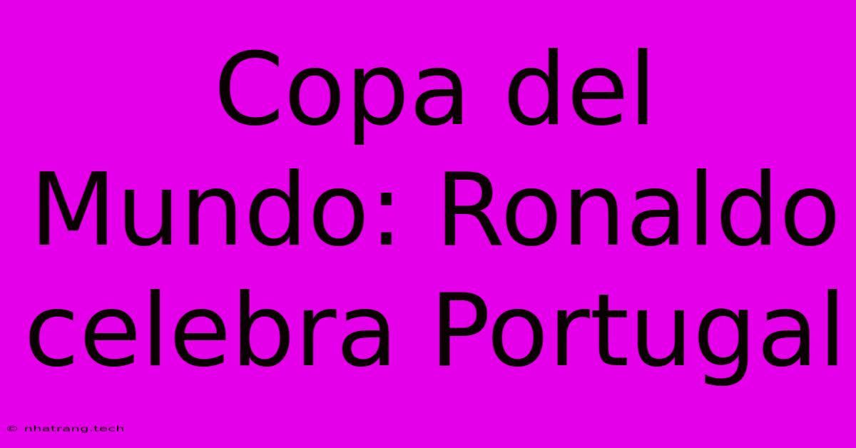 Copa Del Mundo: Ronaldo Celebra Portugal Copa Del Mundo: Ronaldo Celebra Portugal