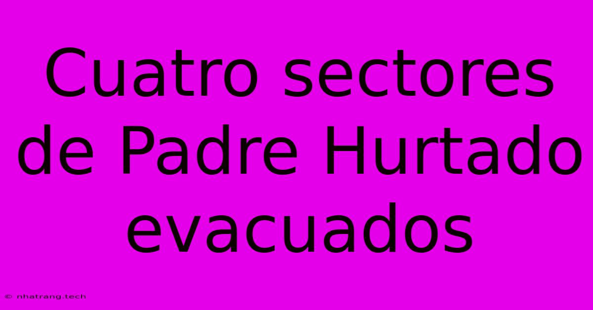 Cuatro Sectores De Padre Hurtado Evacuados Cuatro Sectores De Padre Hurtado Evacuados