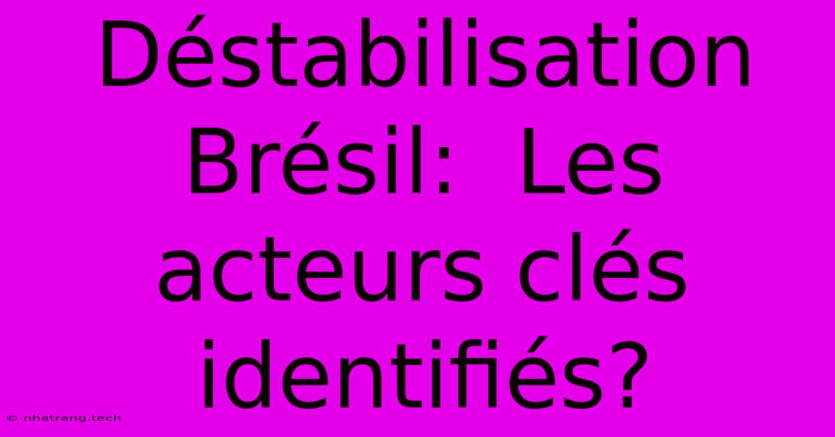 Déstabilisation Brésil: Les Acteurs Clés Identifiés? Déstabilisation Brésil: Les Acteurs Clés Identifiés?