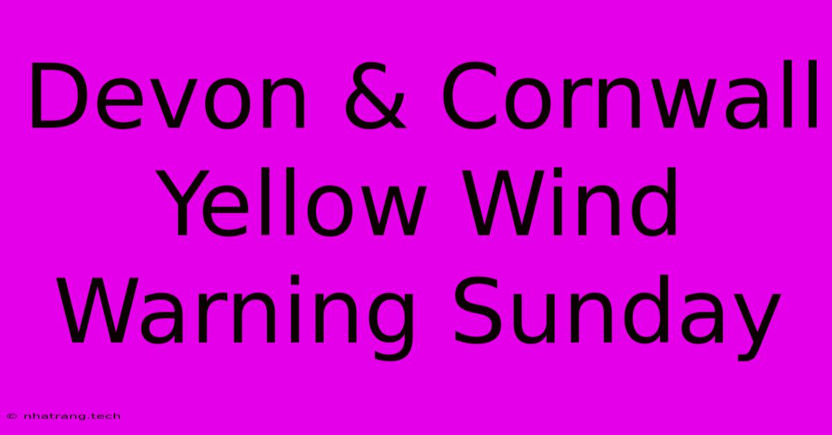 Devon & Cornwall Yellow Wind Warning Sunday Devon & Cornwall Yellow Wind Warning Sunday