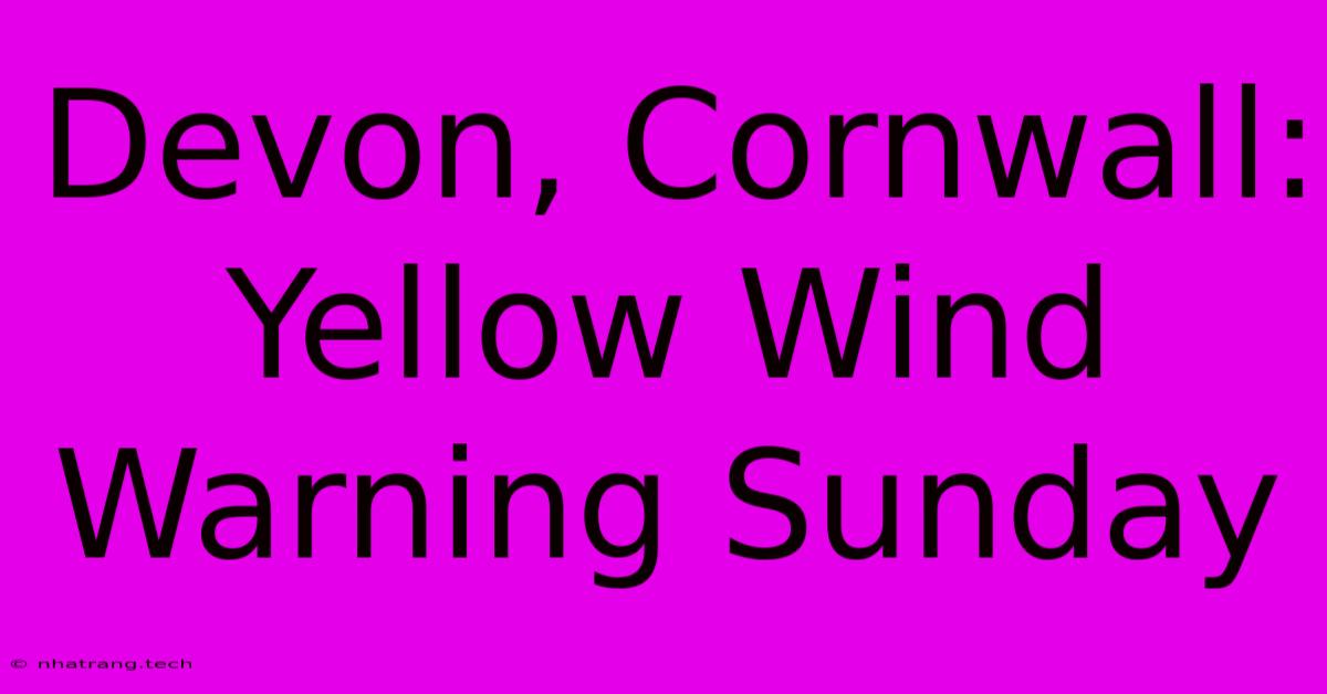 Devon, Cornwall: Yellow Wind Warning Sunday Devon, Cornwall: Yellow Wind Warning Sunday