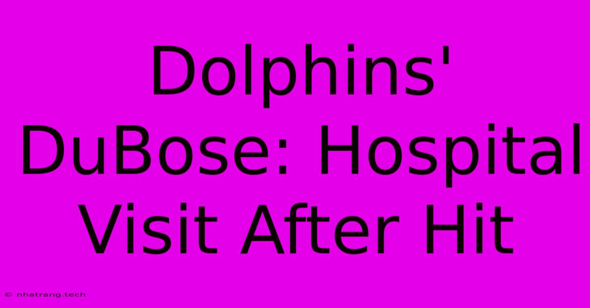 Dolphins' DuBose: Hospital Visit After Hit