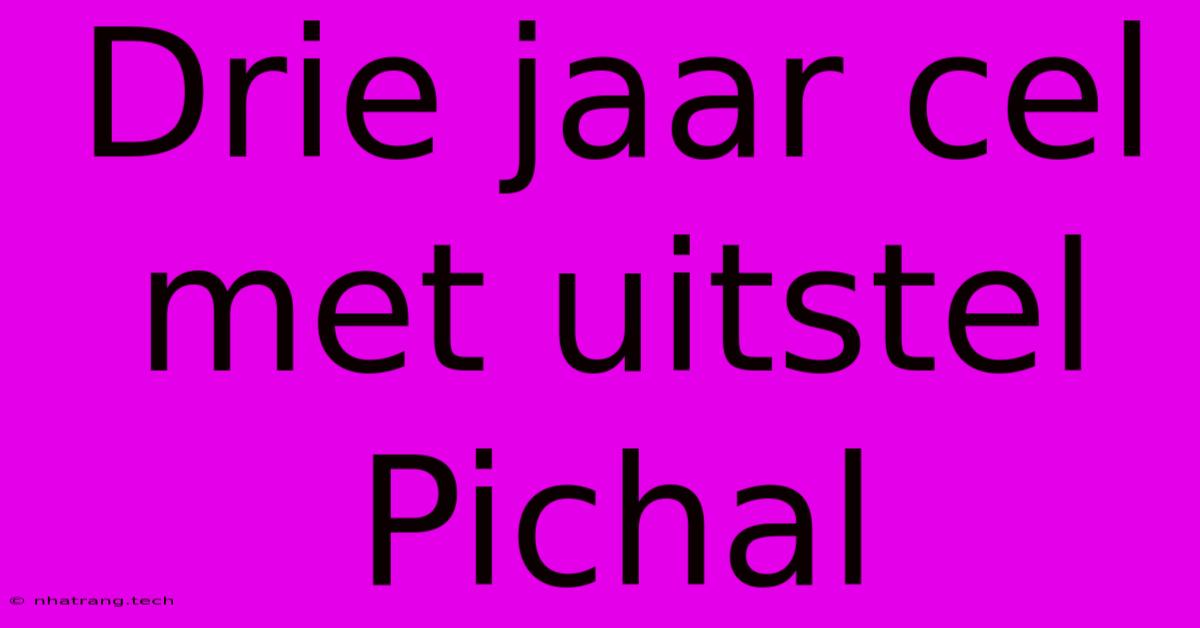 Drie Jaar Cel Met Uitstel Pichal Drie Jaar Cel Met Uitstel Pichal