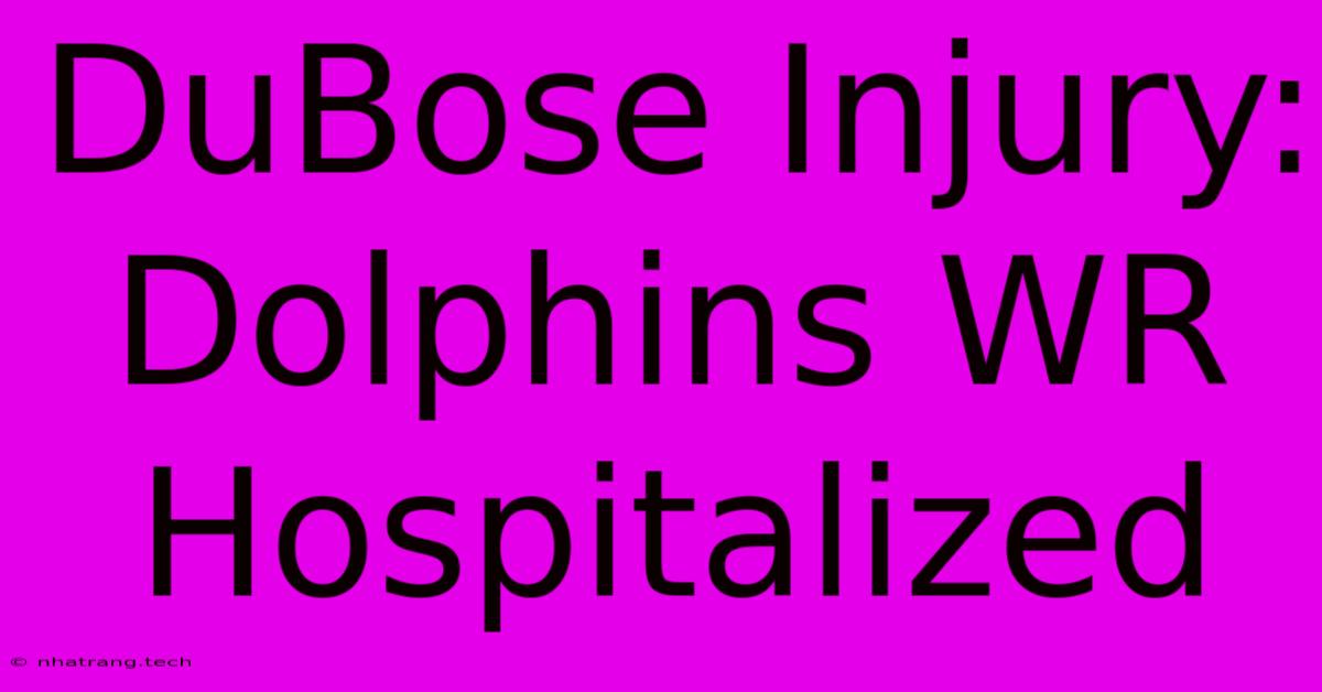 DuBose Injury: Dolphins WR Hospitalized DuBose Injury: Dolphins WR Hospitalized