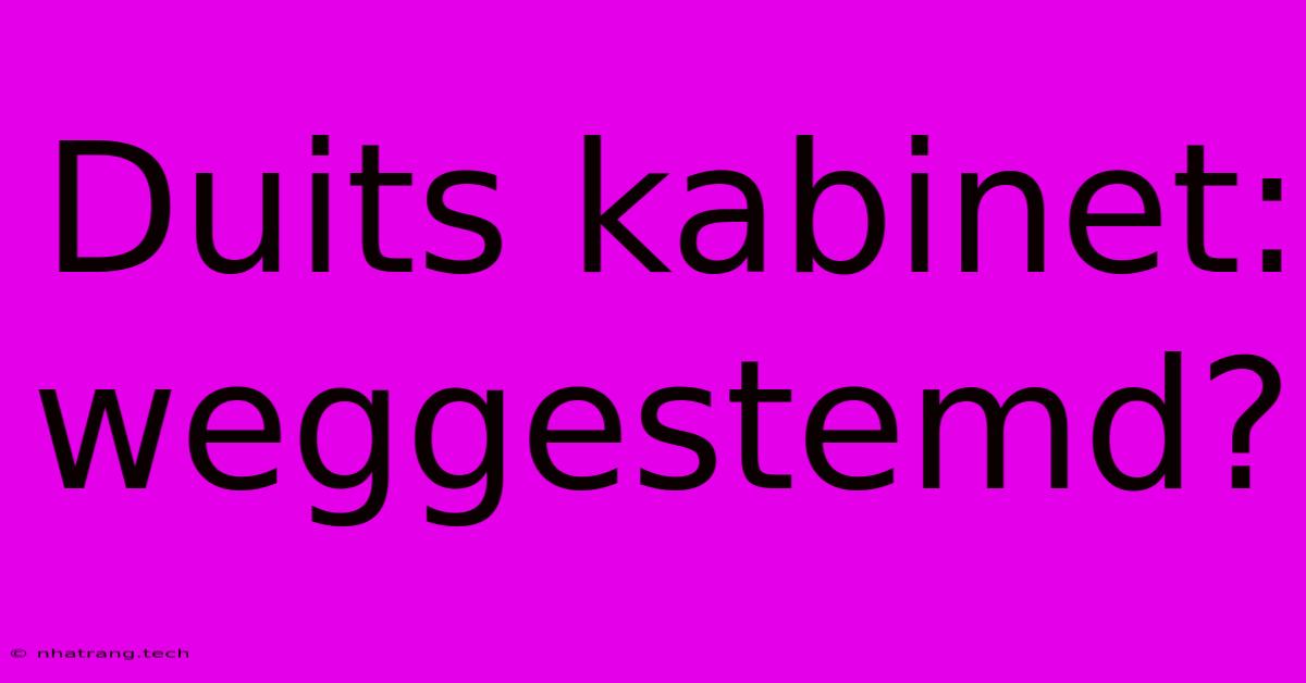 Duits Kabinet: Weggestemd? Duits Kabinet: Weggestemd?