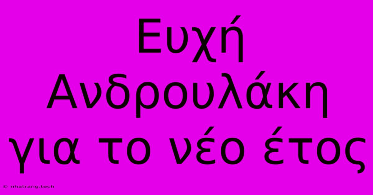 Ευχή Ανδρουλάκη Για Το Νέο Έτος