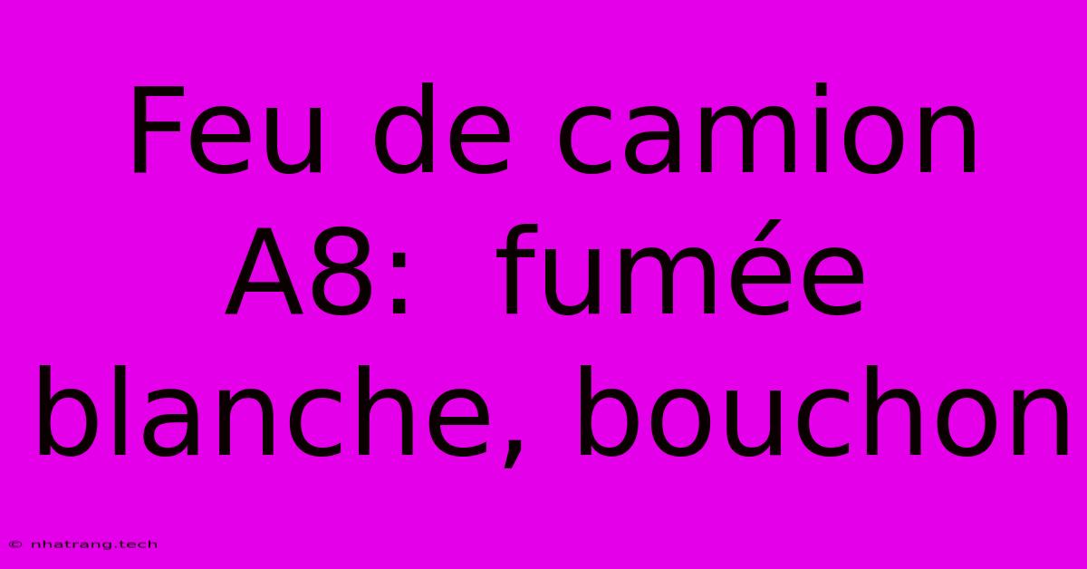 Feu De Camion A8: FumΓ©e Blanche, Bouchon Feu De Camion A8: FumΓ©e Blanche, Bouchon
