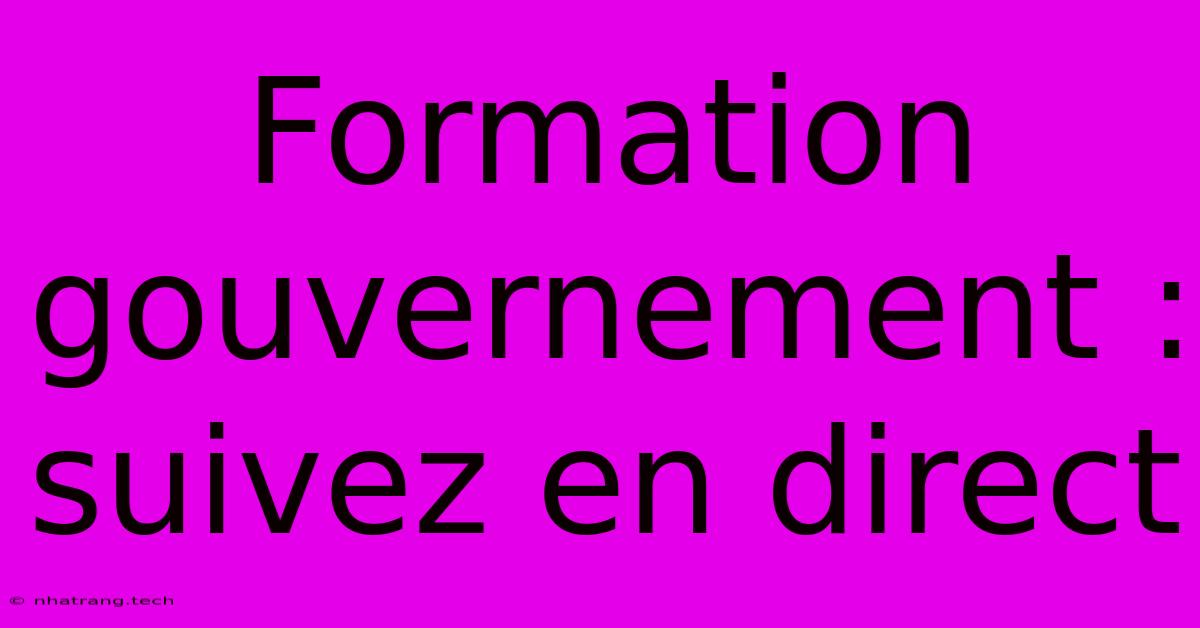 Formation Gouvernement : Suivez En Direct Formation Gouvernement : Suivez En Direct