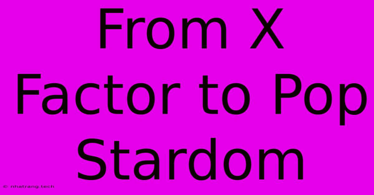 From X Factor To Pop Stardom From X Factor To Pop Stardom