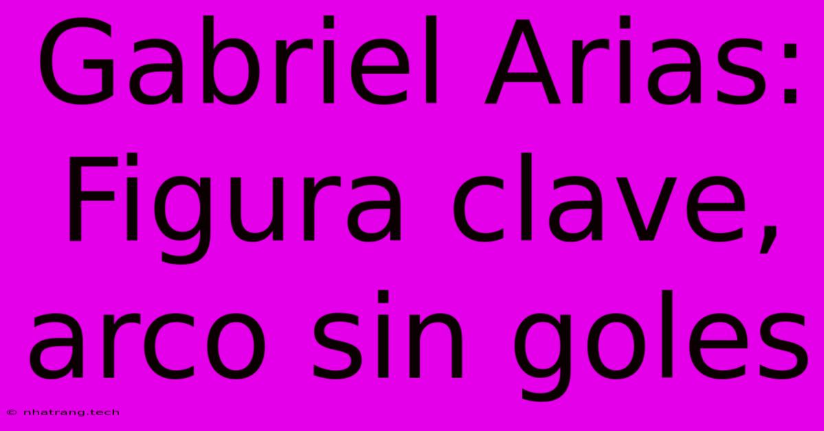 Gabriel Arias: Figura Clave, Arco Sin Goles Gabriel Arias: Figura Clave, Arco Sin Goles
