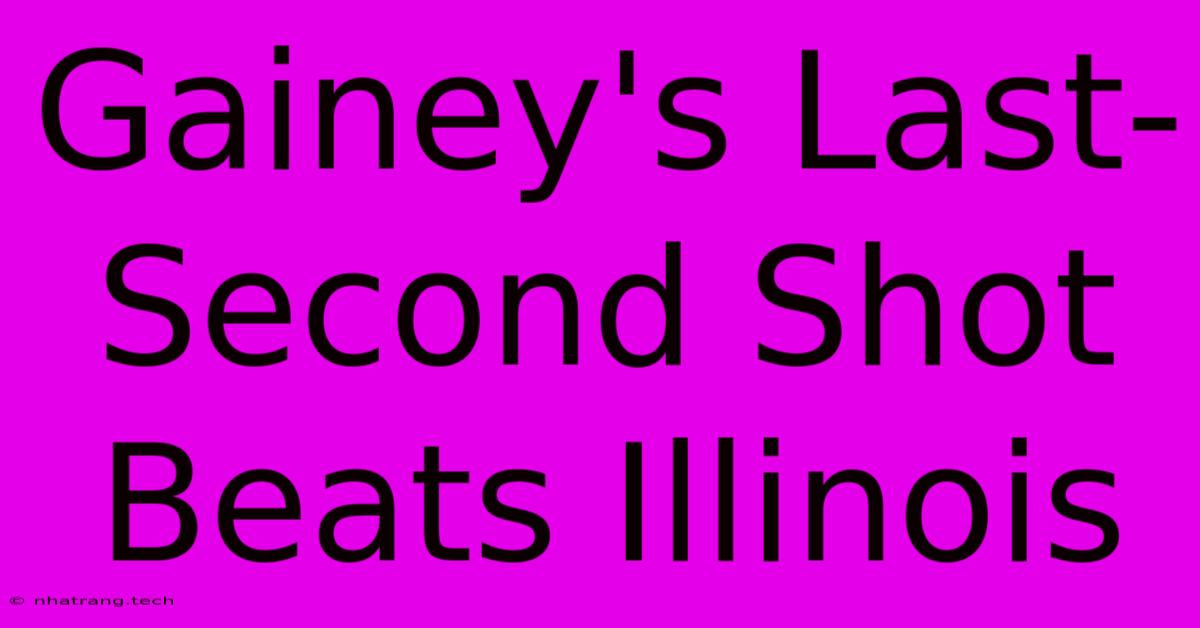 Gainey's Last-Second Shot Beats Illinois Gainey's Last-Second Shot Beats Illinois
