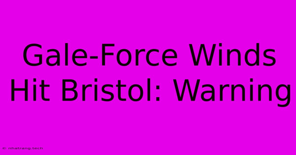 Gale-Force Winds Hit Bristol: Warning Gale-Force Winds Hit Bristol: Warning