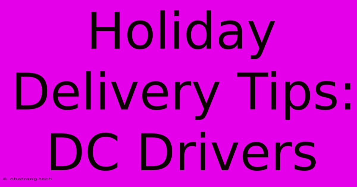 Holiday Delivery Tips: DC Drivers Holiday Delivery Tips: DC Drivers