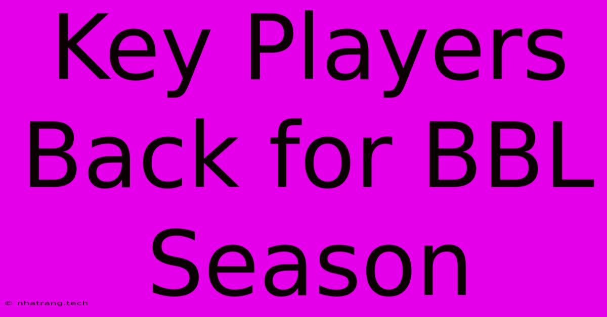 Key Players Back For BBL Season Key Players Back For BBL Season