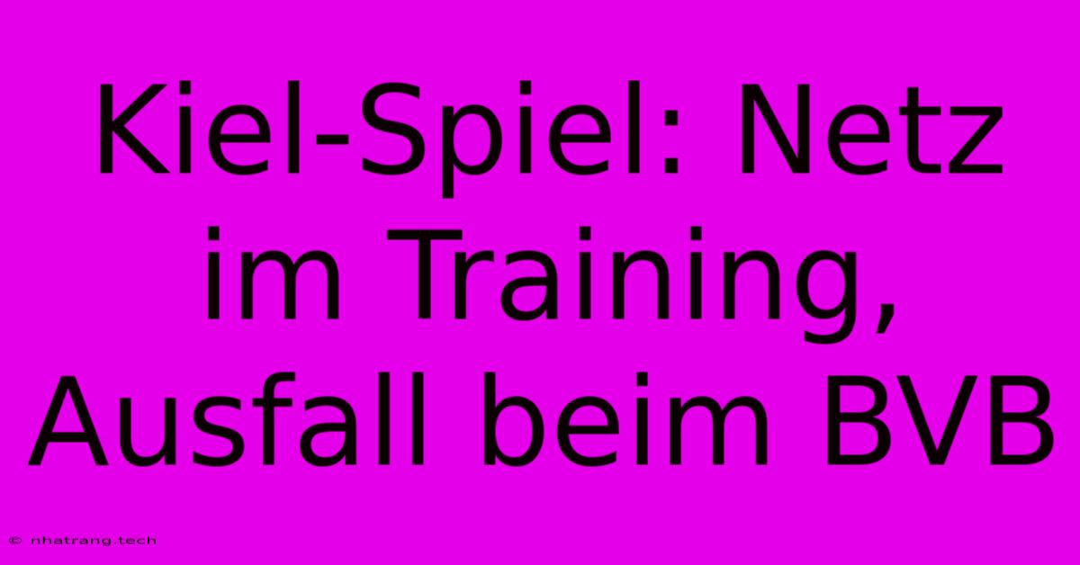 Kiel-Spiel: Netz Im Training, Ausfall Beim BVB Kiel-Spiel: Netz Im Training, Ausfall Beim BVB