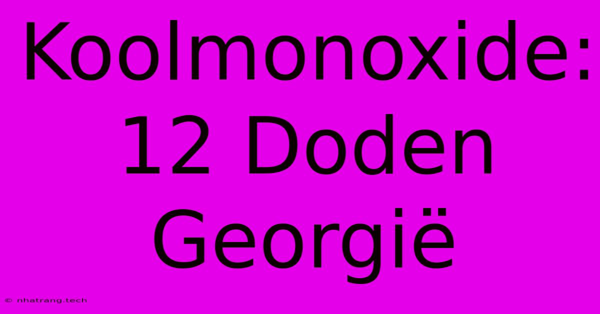 Koolmonoxide: 12 Doden Georgië
