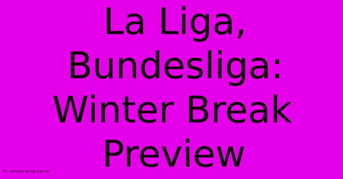 La Liga, Bundesliga: Winter Break Preview La Liga, Bundesliga: Winter Break Preview