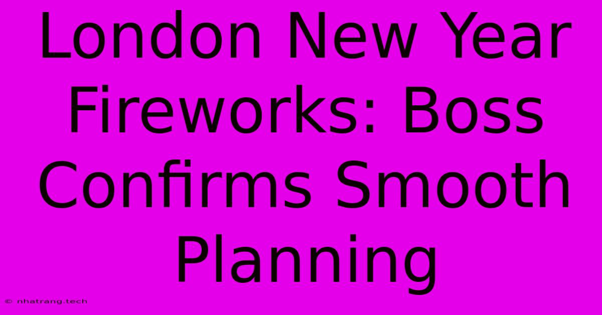 London New Year Fireworks: Boss Confirms Smooth Planning