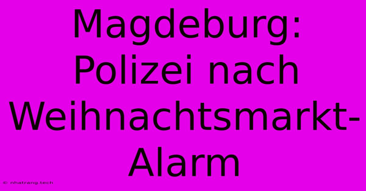 Magdeburg: Polizei Nach Weihnachtsmarkt-Alarm Magdeburg: Polizei Nach Weihnachtsmarkt-Alarm