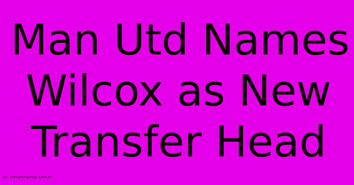 Man Utd Names Wilcox As New Transfer Head Man Utd Names Wilcox As New Transfer Head