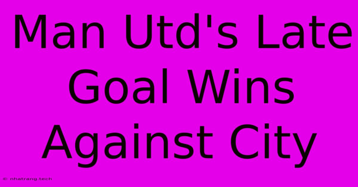 Man Utd's Late Goal Wins Against City Man Utd's Late Goal Wins Against City