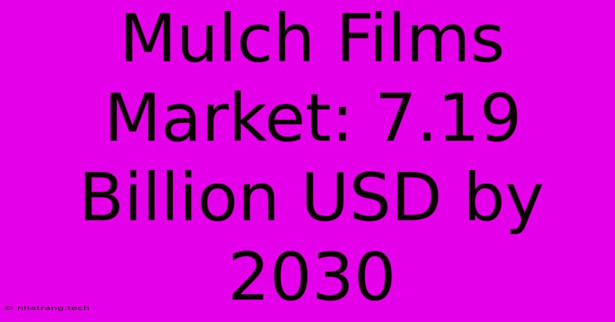 Mulch Films Market: 7.19 Billion USD By 2030 Mulch Films Market: 7.19 Billion USD By 2030