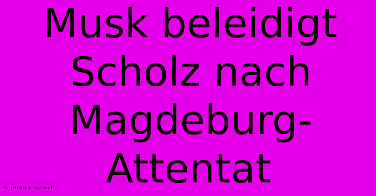 Musk Beleidigt Scholz Nach Magdeburg-Attentat Musk Beleidigt Scholz Nach Magdeburg-Attentat