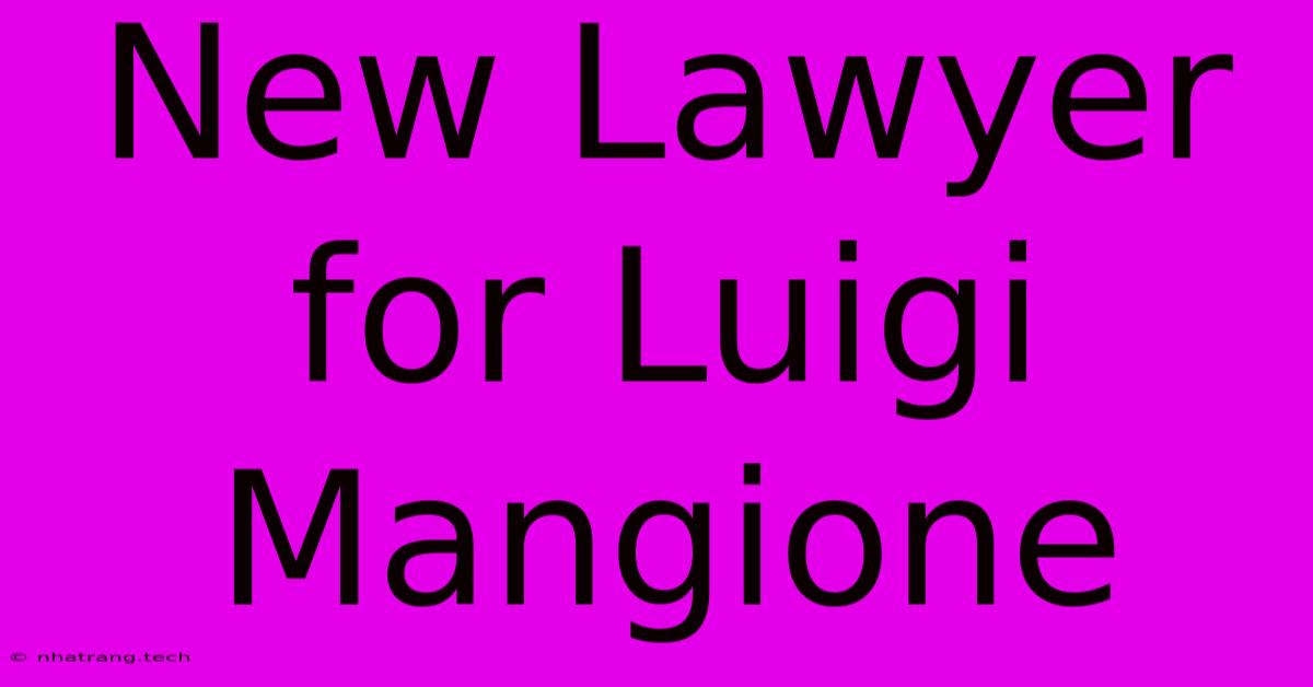 New Lawyer For Luigi Mangione