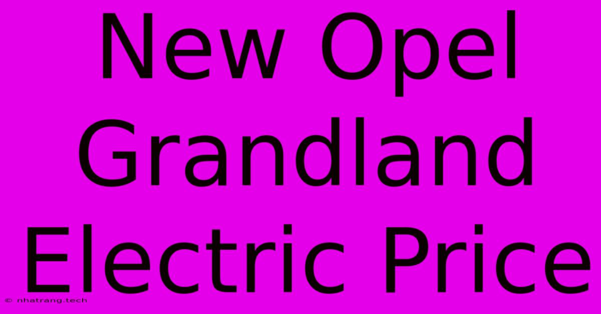 New Opel Grandland Electric Price New Opel Grandland Electric Price