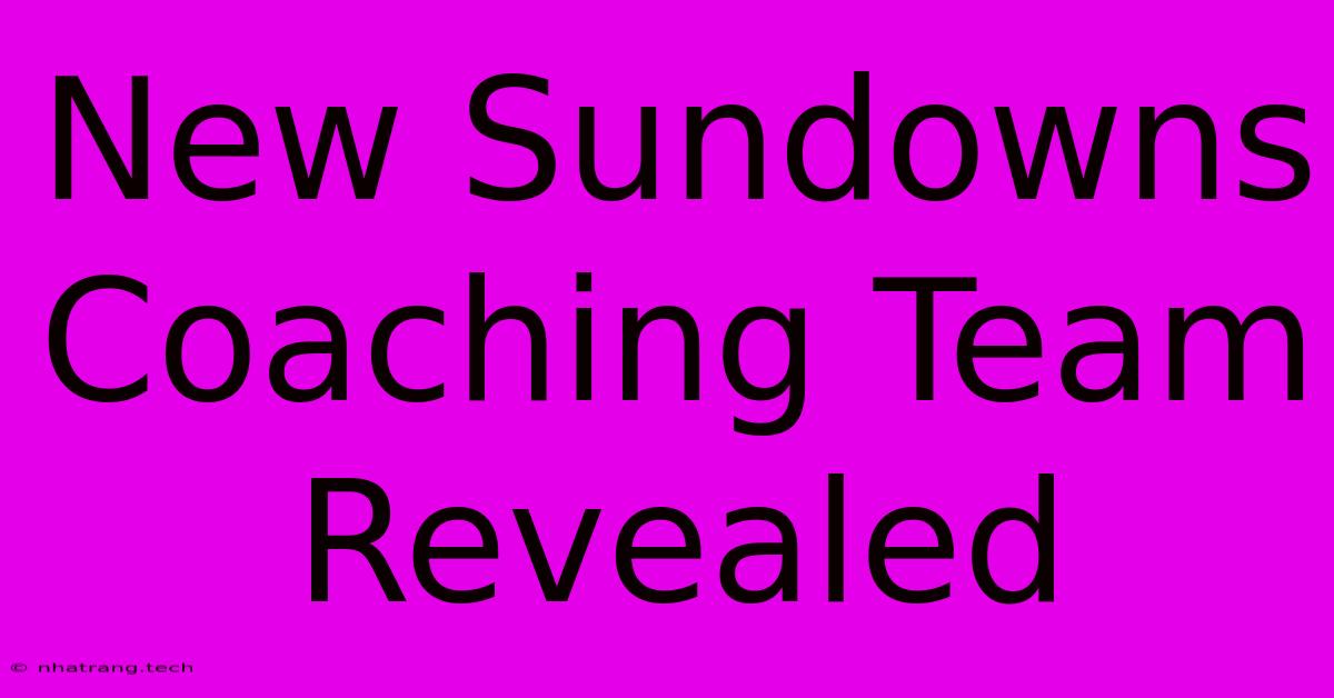 New Sundowns Coaching Team Revealed New Sundowns Coaching Team Revealed