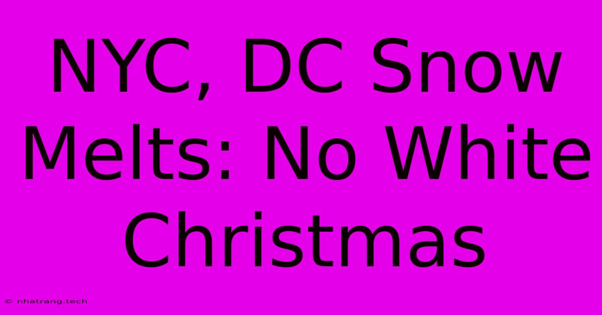 NYC, DC Snow Melts: No White Christmas