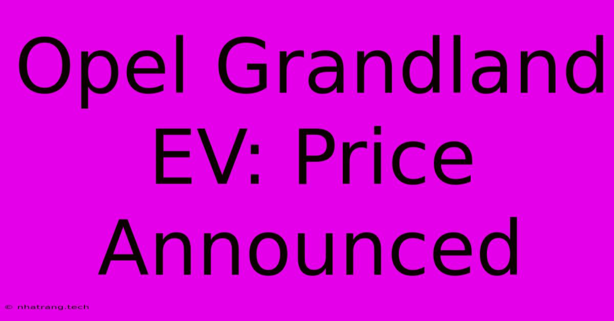 Opel Grandland EV: Price Announced Opel Grandland EV: Price Announced
