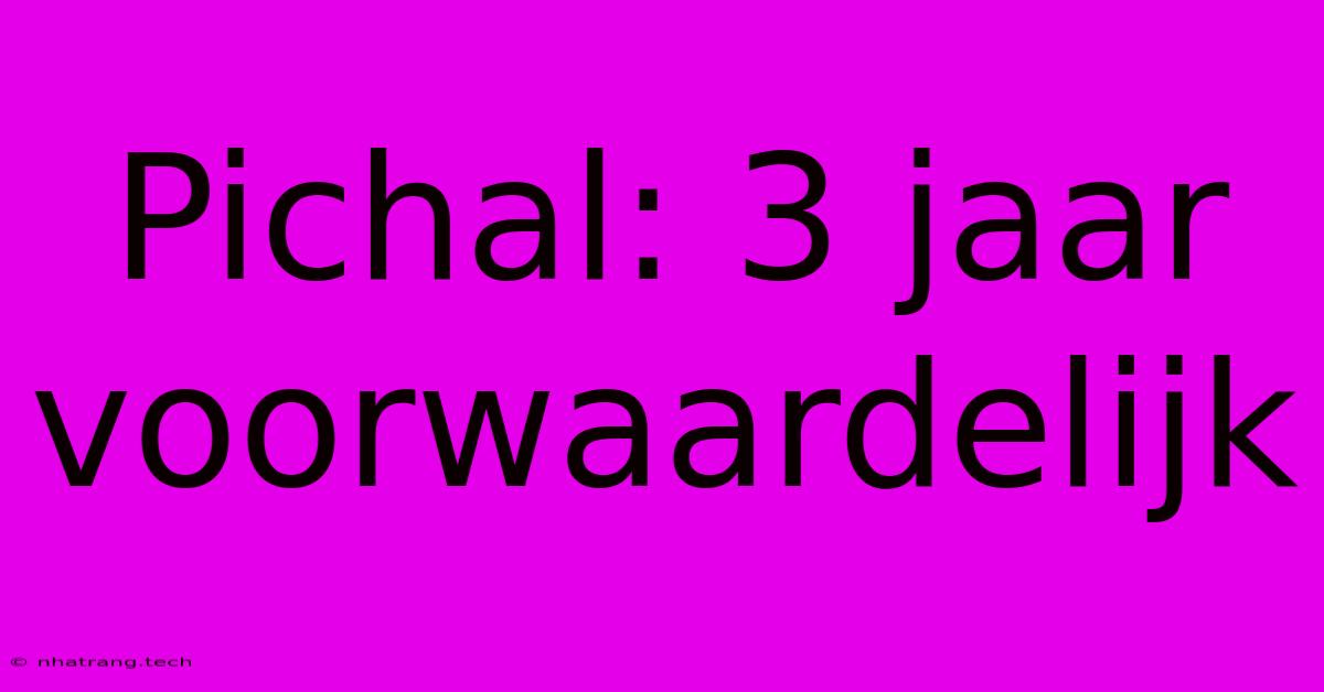 Pichal: 3 Jaar Voorwaardelijk