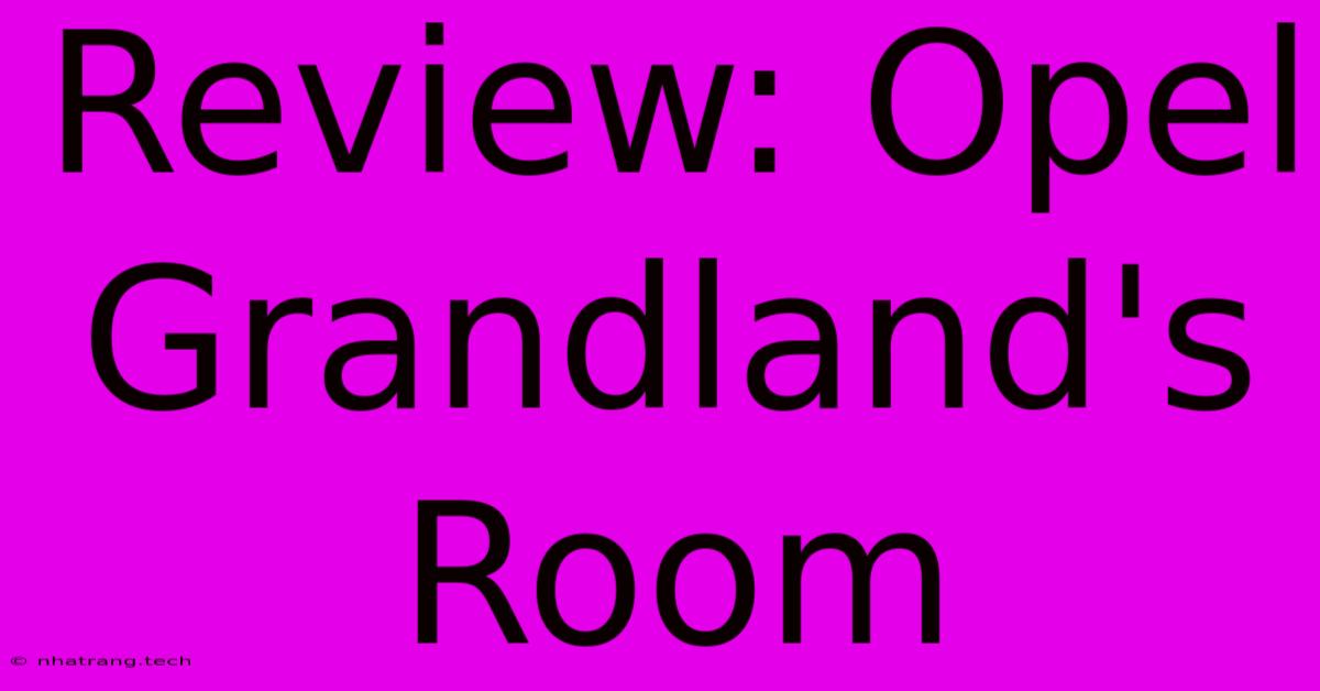 Review: Opel Grandland's Room Review: Opel Grandland's Room