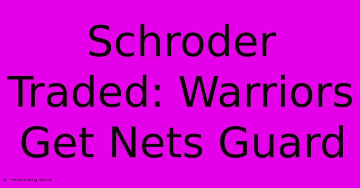 Schroder Traded: Warriors Get Nets Guard Schroder Traded: Warriors Get Nets Guard