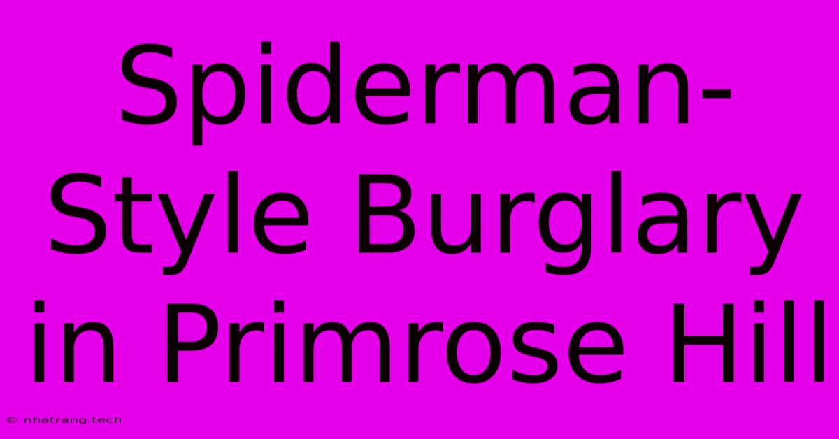 Spiderman-Style Burglary In Primrose Hill