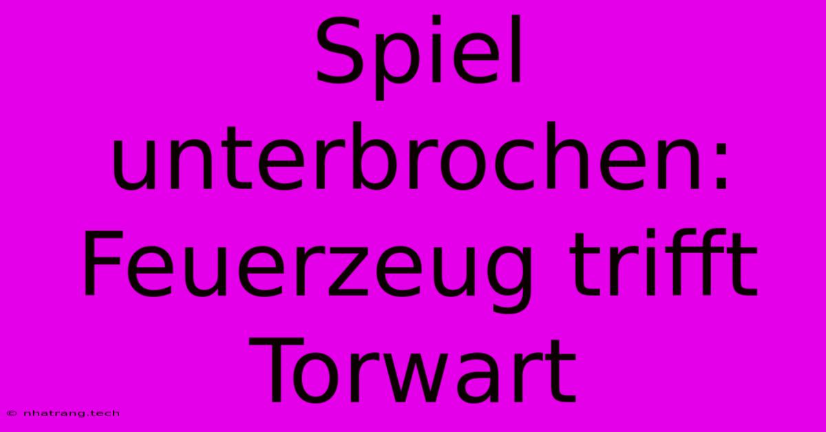 Spiel Unterbrochen: Feuerzeug Trifft Torwart Spiel Unterbrochen: Feuerzeug Trifft Torwart